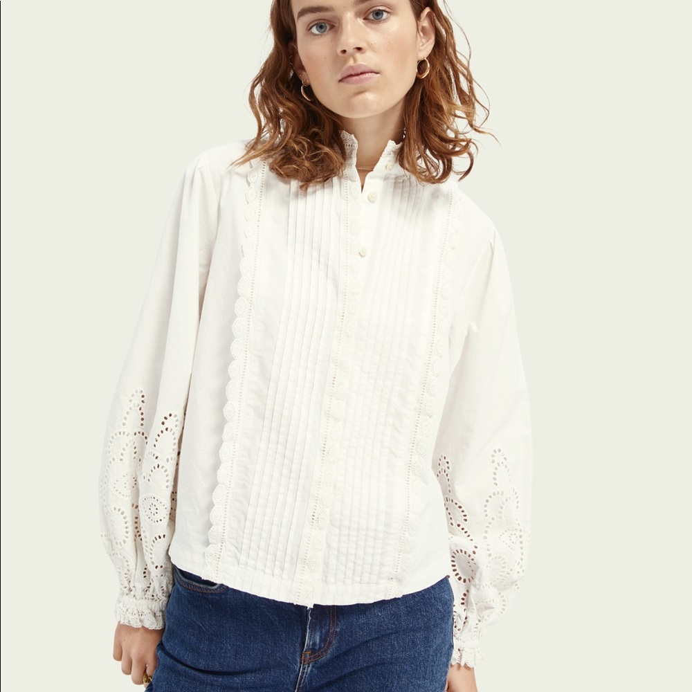 NEW Scotch & Soda Broderie Anglaise Blouse
